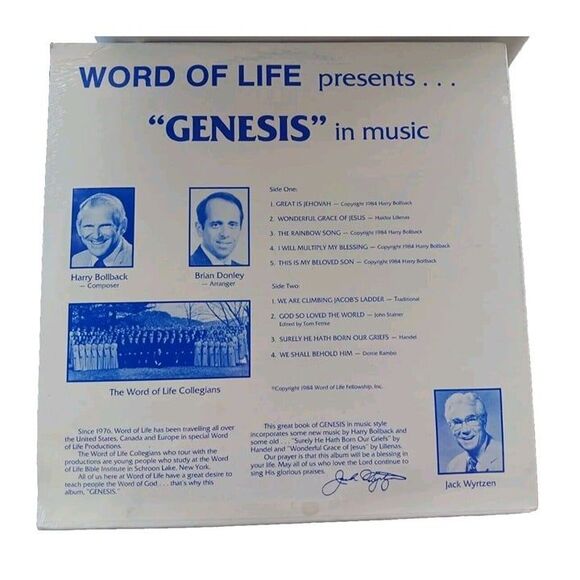 Word of Life Presents "Genesis" Vinyl Record Album Lp NEW SEALED 1984 Religious - Picture 6 of 10
